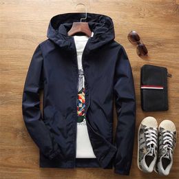 Jacket Men's Windbreaker 10 Colour Spring Summer Fashion Zipper Thin Jacket Men Casual Hooded Jacket Male 6XL 7XL 211009