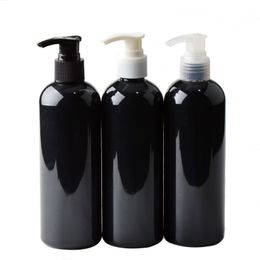 300ml Empty Black Plastic Bottles With Screw Lotion Pump Washing Shampoo Dispenser PET Containers 10 oz Liquid Soap 20pcs