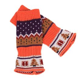 half christmas tree NZ - Five Fingers Gloves Women Winter Knitted Fingerless Contrast Colored Christmas Tree Jacquard Half Finger Mittens Thumbhole Arm Warmer S17 21