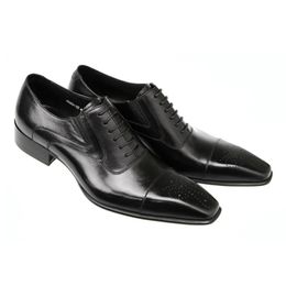 Polished Cowhide Men's Shoes Gentleman Leather Dress Shoes Men Brown Lace-up British Type Men's Business Formal Shoes!