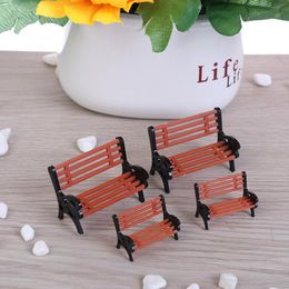 Decorative Objects & Figurines 1 Pair DIY Park Chair Doll House Miniature Bench Micro Landscape Succulent Bonsai Craft Home Decoration Acces