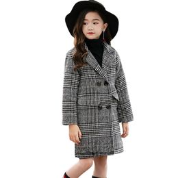 Girls Jacket Coat Plaid Pattern Coats Outerwear Thick Warm Children's Jackets Autumn Winter Kids Clothes 210527