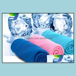 Towel Home Textiles & Garden Color Magic Cold Exercise Fitness Sweat Summer Ice Outdoor Sports Cool Hypothermia 90X35Cm Cooling Towels Drop