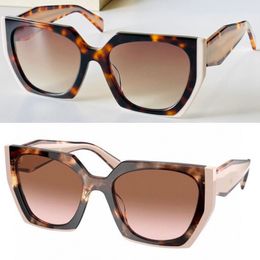 Womens Brown MONOCHROME PR 15WS Eyewear Plank Designer Party Sunglasses Ladies Stage Style Fashion Square Cat Eye Plate Frame glasses Size 51-19-140