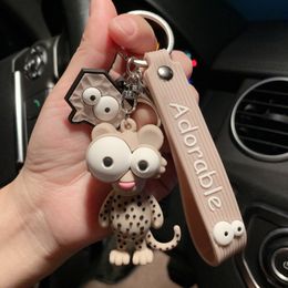 Classic Fashion Cartoon Animal Monkey Elephant Keychains Soft Rubber Doll Key Chain Bag Pendant Creative Little Gift Key Ring