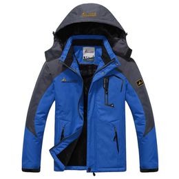 Winter jacket men velvet warm windproof parka mens waterproof outdoorsports military hooded jackets jaqueta masculina coats 210811