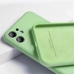 Candy Colours Silicone Phone Case for iPhone 13 12 11 Pro Max XR XS X 8 7 6 Plus Slim Matte Frosted Soft TPU Back Case Cover