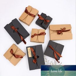 best gift boxes Canada - New DIY 5pcs box five sizes best selling black and Kraft boxes with ribbon,wedding favor baby shower party gift boxes Factory price expert design Quality Latest Style