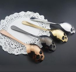 Creative Stainless Steel Skull Shape Spoons Creatives Milk Coffee Spoon Ice Cream Candy Tea spoon accessories