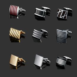 Metal Brass Enamel Cufflinks French Men's Shirt Casual Business Suit Shirt Gold Plating Cuff Links Sleeve Button for Man Fashion Jewellery Will and Sandy
