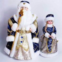 50CM Christmas Santa Claus Dolls Candy Bucket Box Toy Decoration Snow Girl Doll Birthday Gift Kids Home Navidad Decor Ornaments 211019