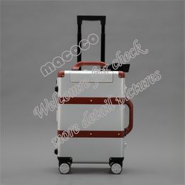 Top quality Suitcases 20 inch Luggage Rolling Luggage Four-wheel Trolley Case Travel Bag Aluminum-magnesium Alloy Cabin With password lock