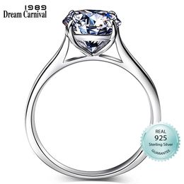 DreamCarnival1989 Real Solid Silver Ring for Women Wedding Engagement Fine Jewellery 6mm 9mm Zirconia Factory Direct Price SJ22654 211217