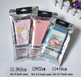 Big Size 13.5*24cm Silver Clear Plastic Zipper Retail Packaging Bag For Iphone XS 8 4.7/5.5 Samsung S8 S9 Case