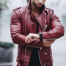 Chaqueta De Cuero De Vino Tinto Oferta Online | DHgate.com