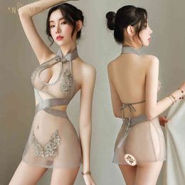 Lingerie Pyjamas Sexy Transparent Funny Cheongsam Uniform Seductive Bed Clothes Female Sex Fun Passion Suit