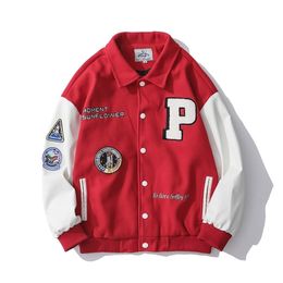 Hip Hop Bomber Jacket Embroidery Baseball Jacket Casual Men Oversized Varsity Uniform Autumn Harajuku Streetwear 211014