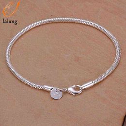 3mm Snake Bones Bracelet Ladies Simple Chain Fashion Popular Silver Colour Jewelry Couple High-end Gifts