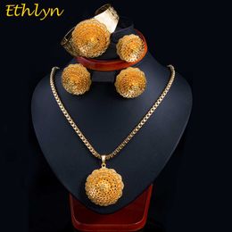 Ethlyn 2017 New Gold Colour Ethiopian Women Jewellery Sets African Bridal Wedding Jewellery Sets S072 H1022