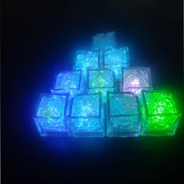 2021 Multi Color LED Flash Lights Water Ice Cube Light Novelty Safe Crystal Wedding Bar Party USA Stock FAST SHIP