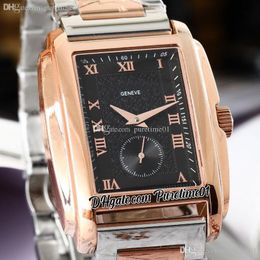 2022 Gondolo 5124G Automatic Mens Watch Two Tone Rose Gold Black Textured Dial Silver Roman Markers Stainless Steel Bracelet 5 Styles Watches Puretime01 E13h8