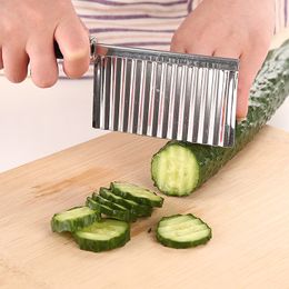 Potato Wavy Edged Knife Stainless Steel Kitchen Cooking Tools Gadget Vegetable Fruit Cutting Peeler kitchen knives Accessories 20220110 Q2