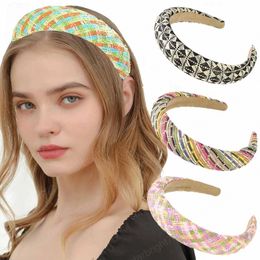 2021 Bohemian Hairbands Summer Straw Weaving Headband Raffia Headwear Handmade Hair Hoop Hairband Hair Accessories