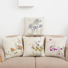 Cushion/Decorative Pillow Beautiful Small Flower Pattern Cushion Cover Suitable For Girls' Home Decoration Sofa Washable Square