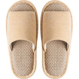 Women's summer linen slippers indoor floor four seasons comfortable light massage deodorant cloth shoes special offer