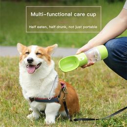 Pet Water Bottle Portable Bottle for Small Medium Large Dog Multifunction Dog Food Water Feeder Drinking Bowl Water Dispenser Y200922