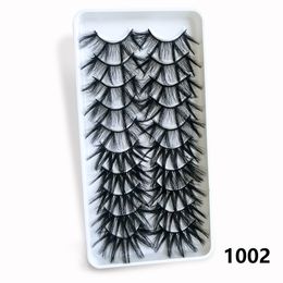 5D Faux Mink Eyelashes 10 Pairs Fluffy Natural Long False Eyelashes Lashes Soft Make Up Tools Extension Fake Eye Lash Factory Supply