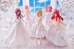 2021 In stoCK Japanese original anime figure THe QuinteSSential Quintuplets Nakano wedding dreSS ver action figure Q0621