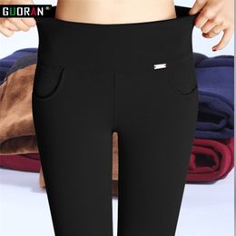 S-6XL winter warm high Elastic Waist Casual stretch Skinny Pencil Pants Women trousers Plus size Clothing Female Leggings 211105