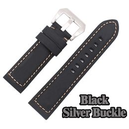 Mens relógio de relógio Band para Panerai Pam Luminor Calfskin Retro Acessórios de couro fosco com cinta impermeável aço inoxidável fivela de fivela298t 243