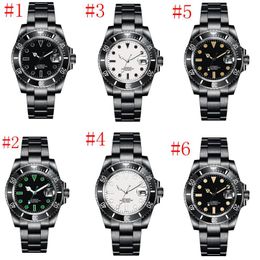 Wristwatches Luxury Sapphire Crystal Black PVD Men Watch Automatic Mechanical Watches Ceramic Bezel 10Bar Swim Date Male Clock