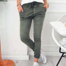 2021 Skinny Pants Women Elastic High Waist Pants Female Pencil Trousers Ladies Skinny Tight Joggers Women 2XL Q0801