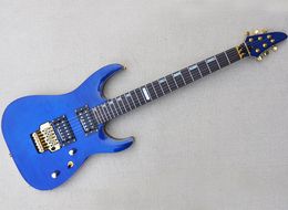 Blue electric guitar with Floyd Rose,Humbuckers Pickups,Rosewood Fretboard,offering customized services