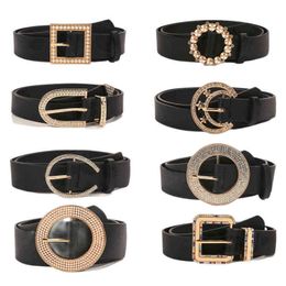 A Variety Of Fashion Ladies Alloy Buckle Belt Round Buckle Rhinestone Pearl Decorative Strap All-Match Trousers Women Waistband G220301