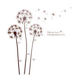 Wall Stickers Huge Dandelion Flower Butterfly Fairy Art Decal Mural Paper Decor Home