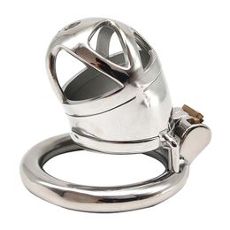 Massage F19 Male Penis Ring Chastity Lock Cock Cage With Urinary Catheter Silicone Tube 304Stainless Steel Metal Body For Man Adult Toy