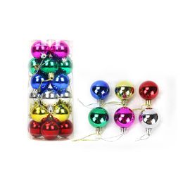 2022 NEW 24pcs/set Red Christmas Tree Decoration Ball Bauble Hanging Xmas Party Home Pink Blue Ornament Gift Box Decorations