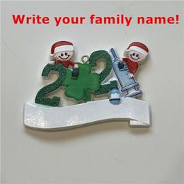 Wholesale! New 2021 DIY Christmas Decorations Tree Ornaments Writable Santa Claus Pendant Home Party Gifts For Family Friends A12