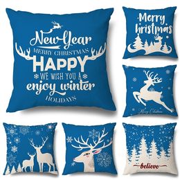 40style Christmas Pillow Case Elk linen cushion cover sofa car 45 * 45cm Bedding Supplies T2I53173