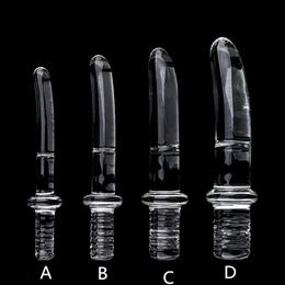 Diameter16/20/25/30mm Big Crystal Handle Glass Dildo Realistic Artifical Dildo Anal Stimulation Sex Toys Dildo For Women Glass 210629