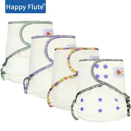 HappyFlute Onesize Bamboo Cotton Fitted Diaper, Natural, AIO Diaper,Fit BabiesFrom 5-15kgs,Needs To Wear A Diaper Cover 210312