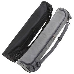 Canvas Waterproof Yoga Pad Bag Solid Color Yoga Mat Storage Bag Backpack Lightweight and Portable WHShopping Q0705