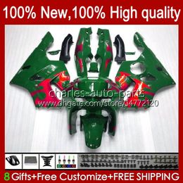 Bodywork For KAWASAKI NINJA ZX-6R ZX600C ZX 6R 636 600CC 600 CC green 94-97 Body 50HC.7 red flames ZX-636 ZX600 ZX 6 R ZX636 1994 1995 1996 1997 ZX6R 94 95 96 97 Fairing Kit