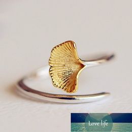 Flyleaf Ginkgo Flowers 925 Sterling Silver Open Rings For Women Elegant Lady Sterling Silver Jewellery Bague Femme