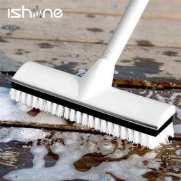 Multi-function Floor Decontamination And Scraping Dual-Purpose Long-Handle Floor Brush Bathroom Wall Brush 211215