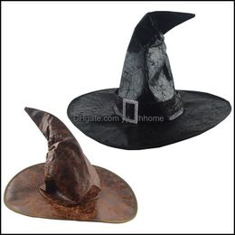 Party Hats Festive & Supplies Home Garden Halloween Wizard Witch Hat Masquerade Props Fancy Dress Cosplay Costume Aessories For Children Adt